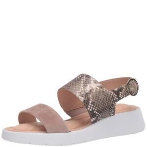 Taryn Rose Women's Ankle Strap Wedge Sandal, Natural, 6.5